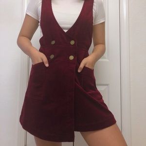 FREE PEOPLE RED CORDUROY DRESS (NEW WITH TAGS)